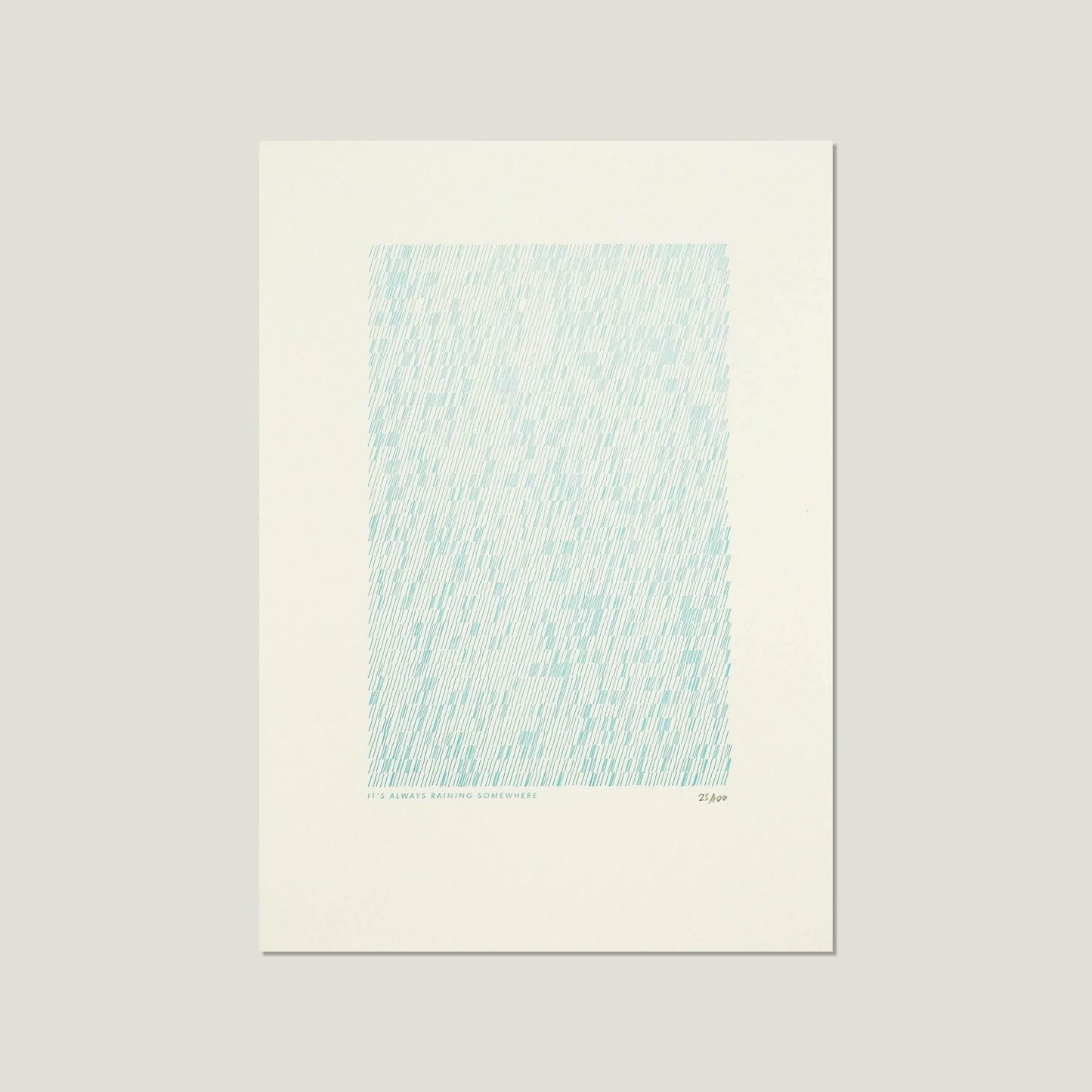 Always Raining Somewhere Letterpress Print