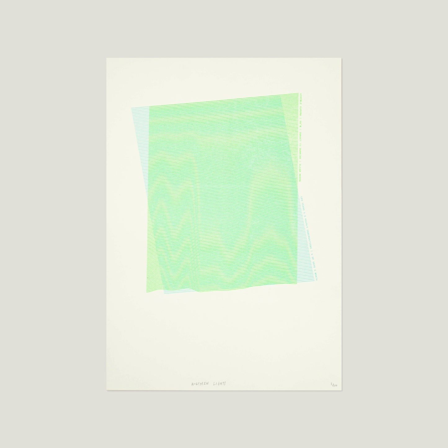 Moire Northern Lights Risograph Print