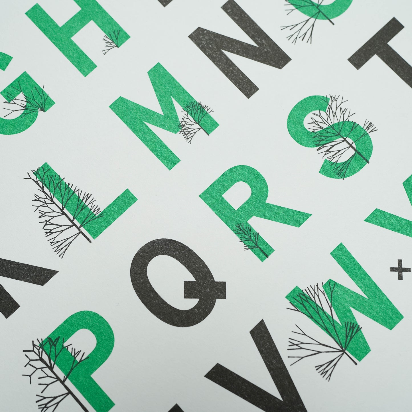 A3 Limited Edition A - Z of Trees Risograph Print