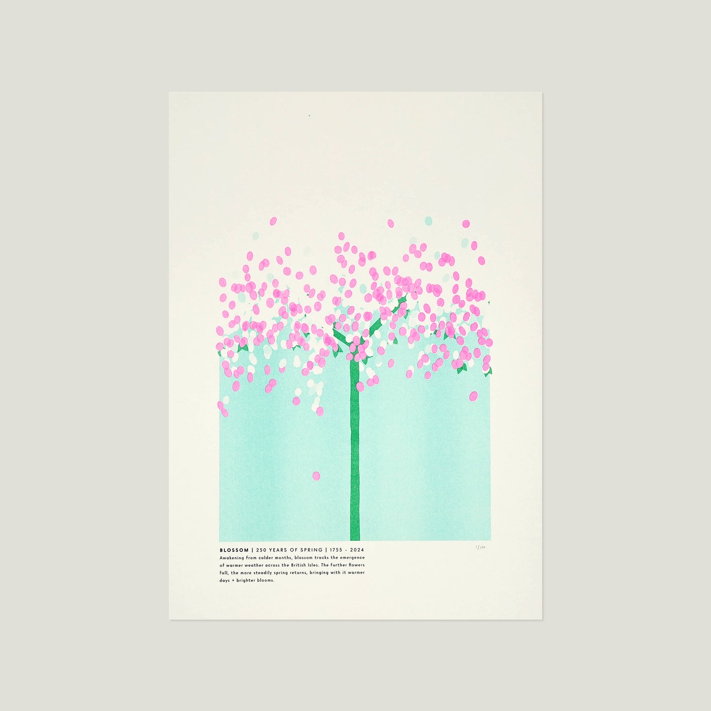 Blossom Risograph Print