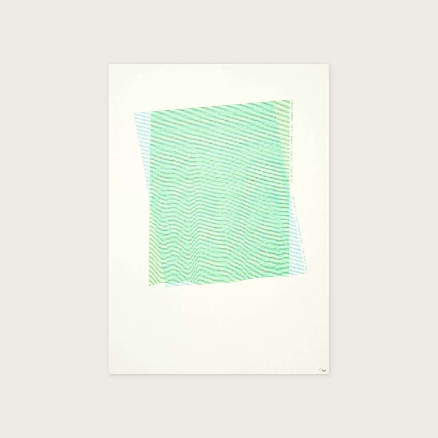 Moire Northern Lights Risograph Print