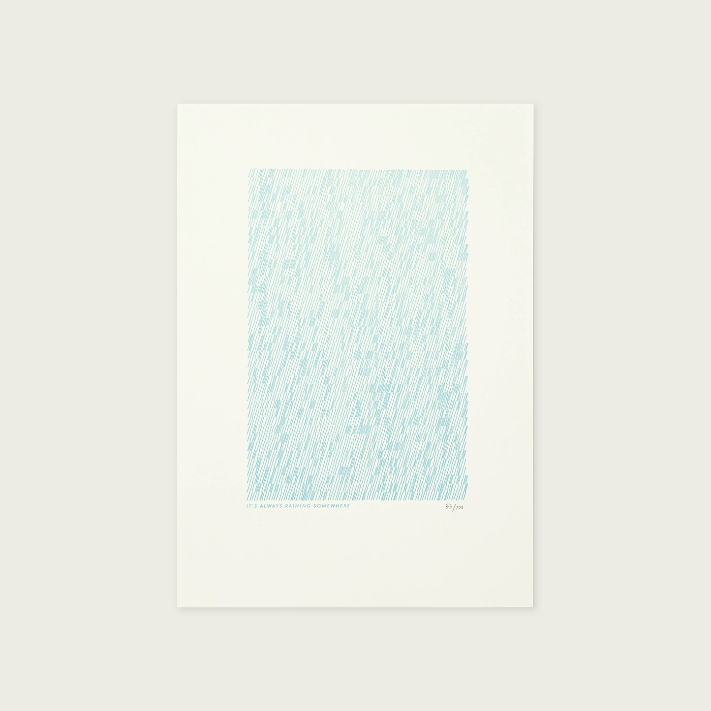 Limited Edition Rain Letterpress Print