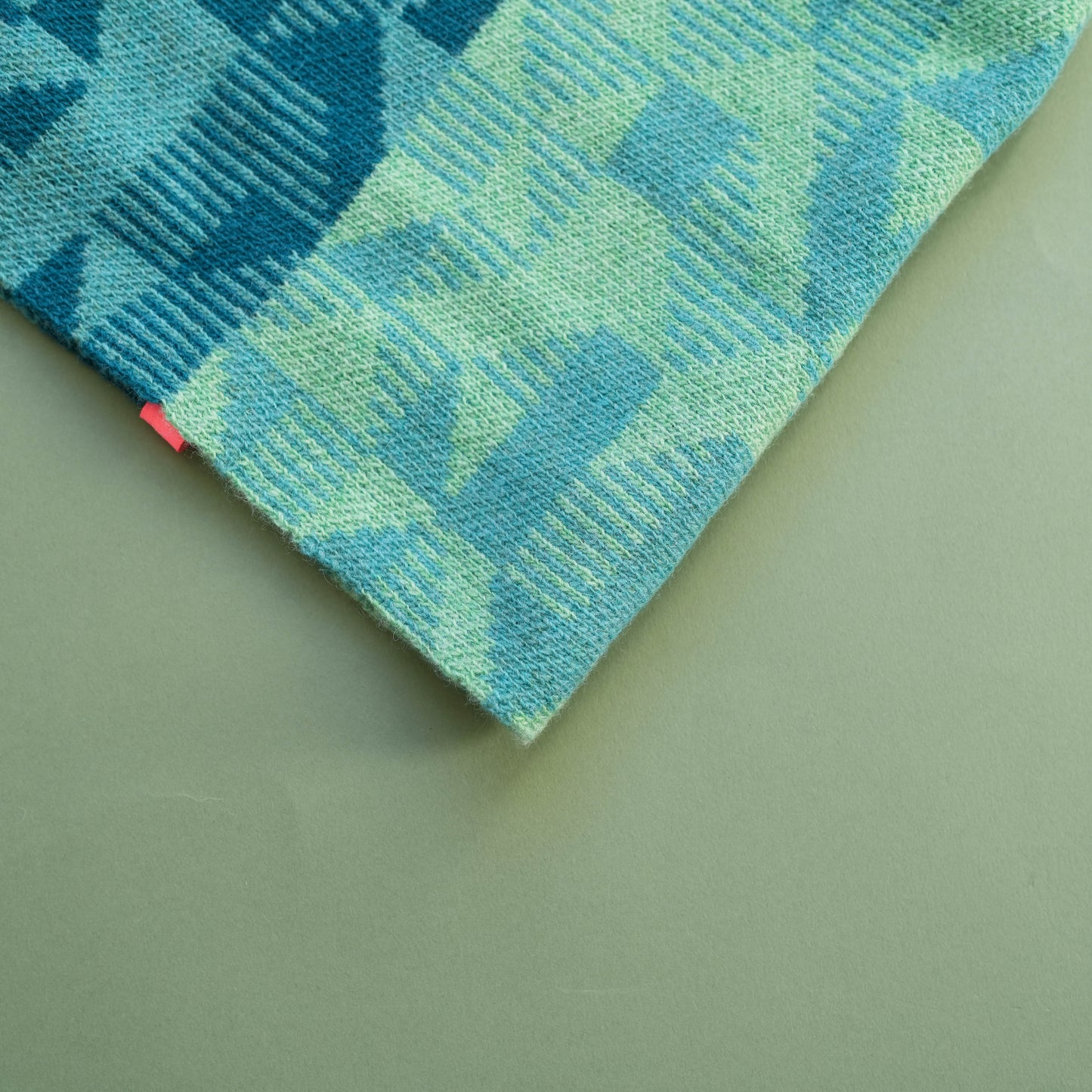 Merino Lambswool Wind Snood. Ocean + Green