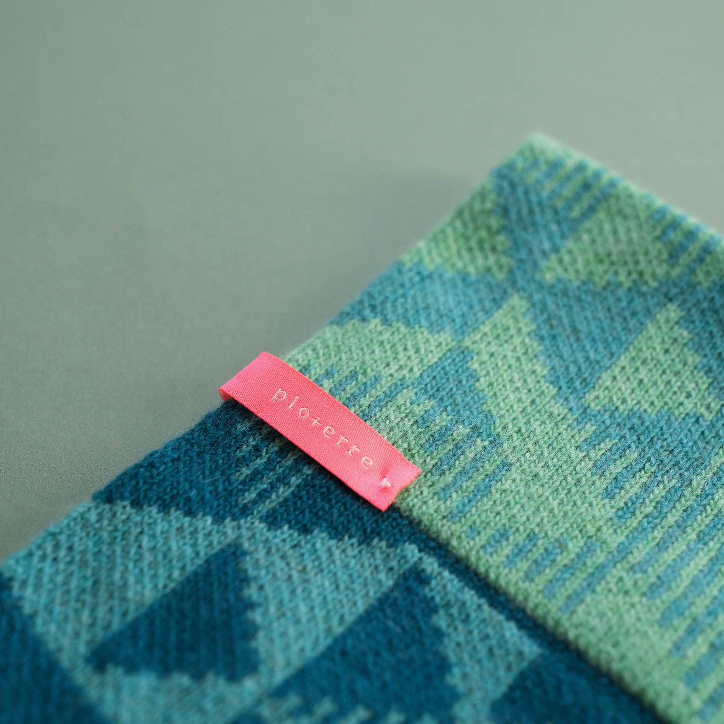 Merino Lambswool Wind Snood. Ocean + Green