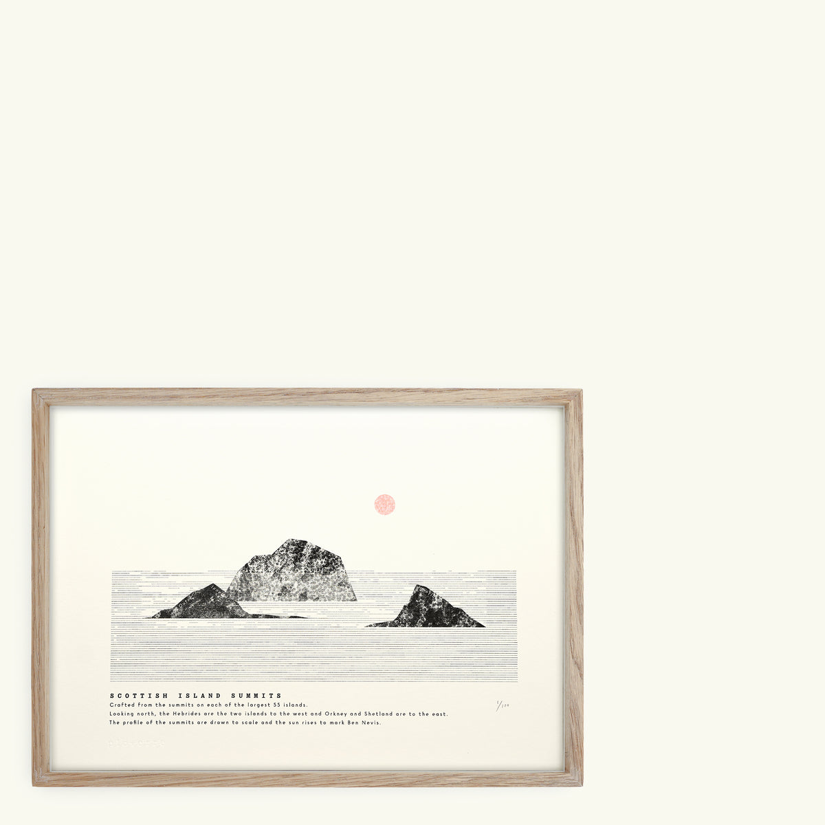 A4 Limited Edition Scottish Island Summits Risograph Print