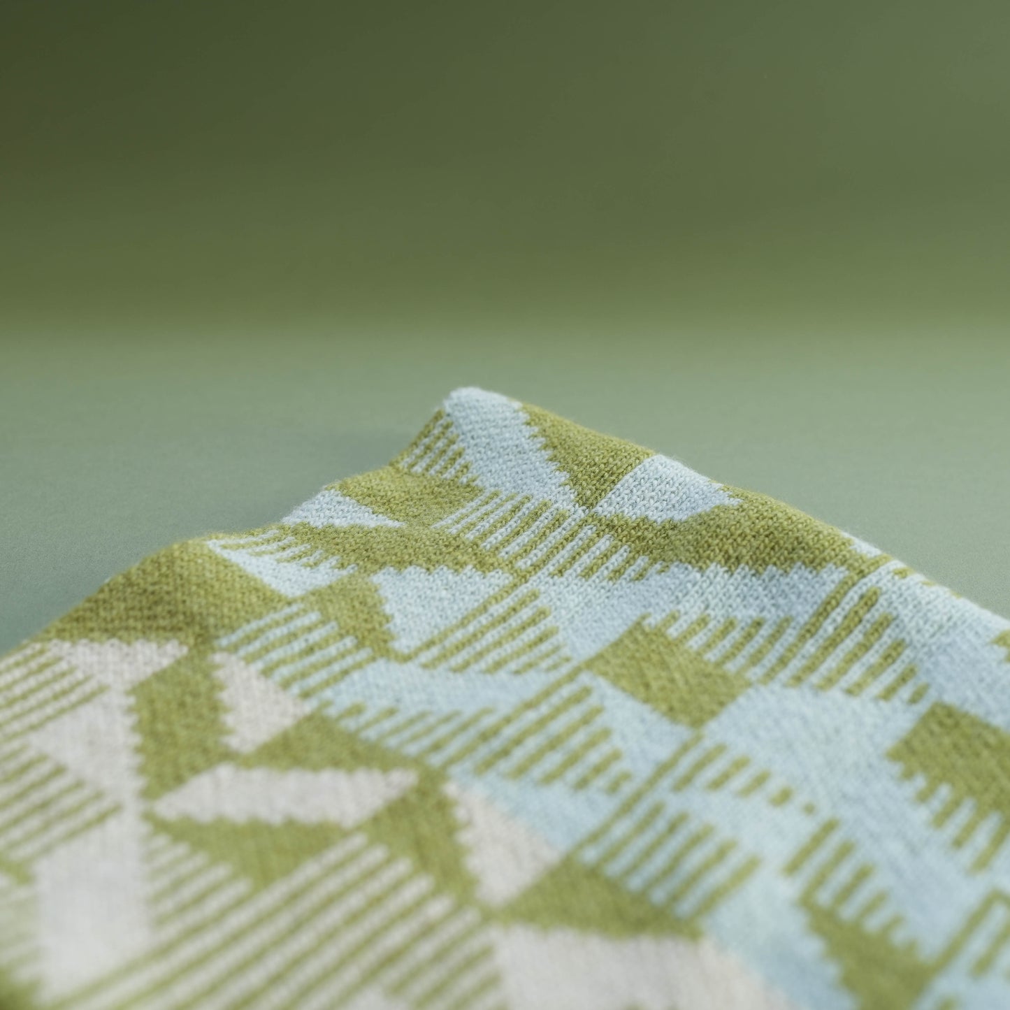 Merino Lambswool Wind Snood. Olive + Mint