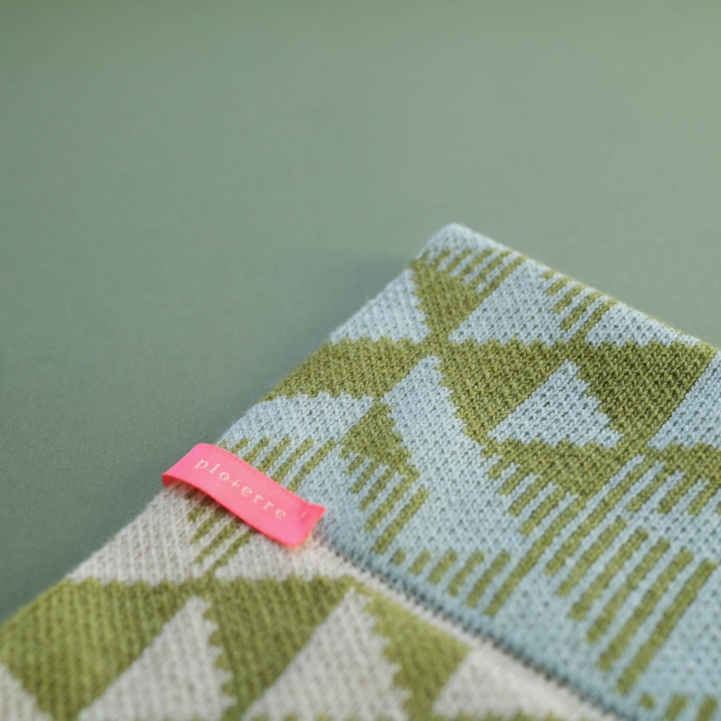 Merino Lambswool Wind Snood. Olive + Mint