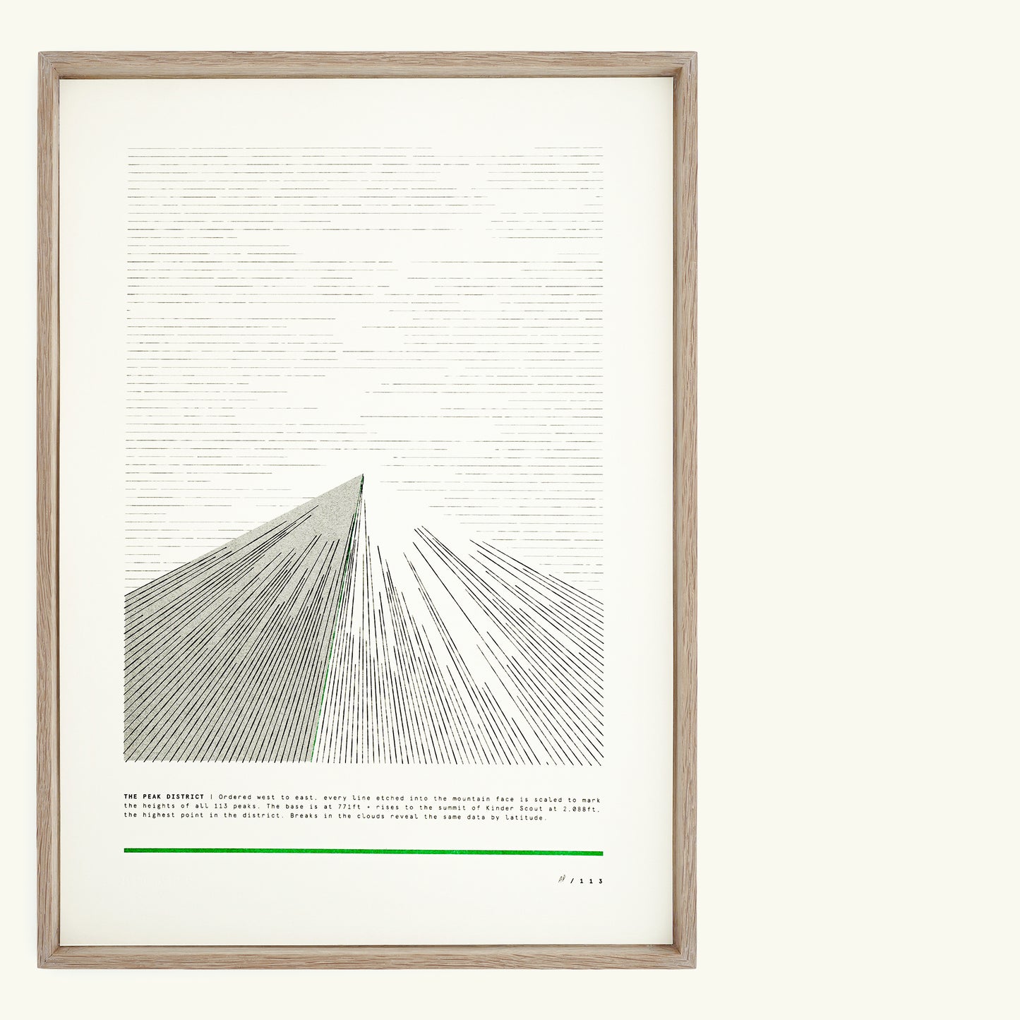 A3 Limited Edition Peak District Mountains Risograph Print