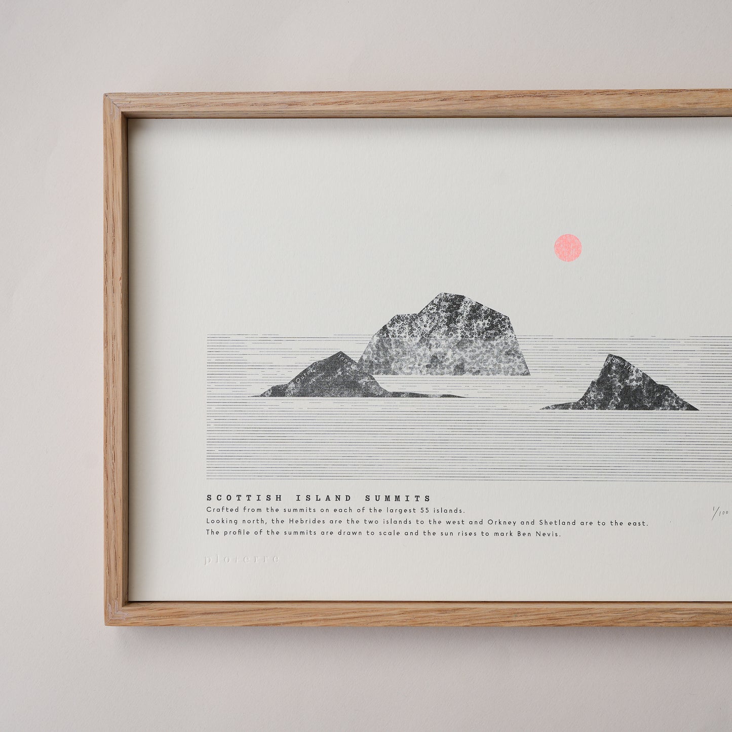 A4 Limited Edition Scottish Island Summits Risograph Print