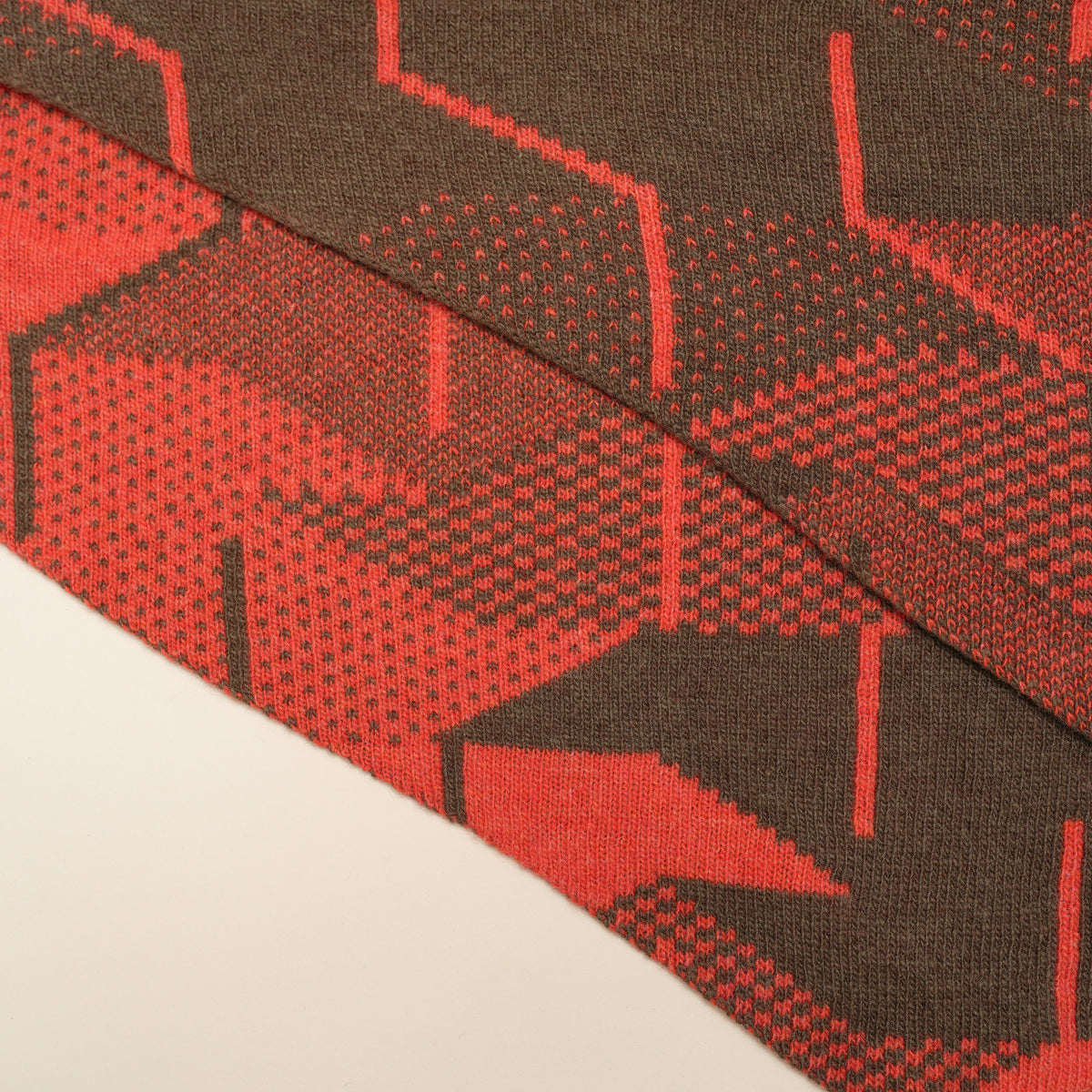 Triangular Merino Lambswool Autumn Leaves Scarf
