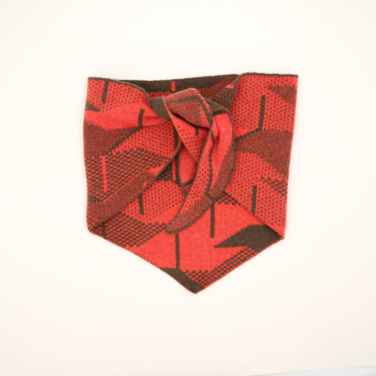 Triangular Merino Lambswool Autumn Leaves Scarf