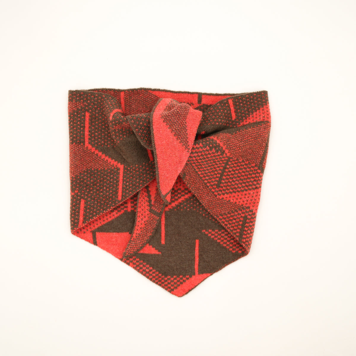 Triangular Merino Lambswool Autumn Leaves Scarf