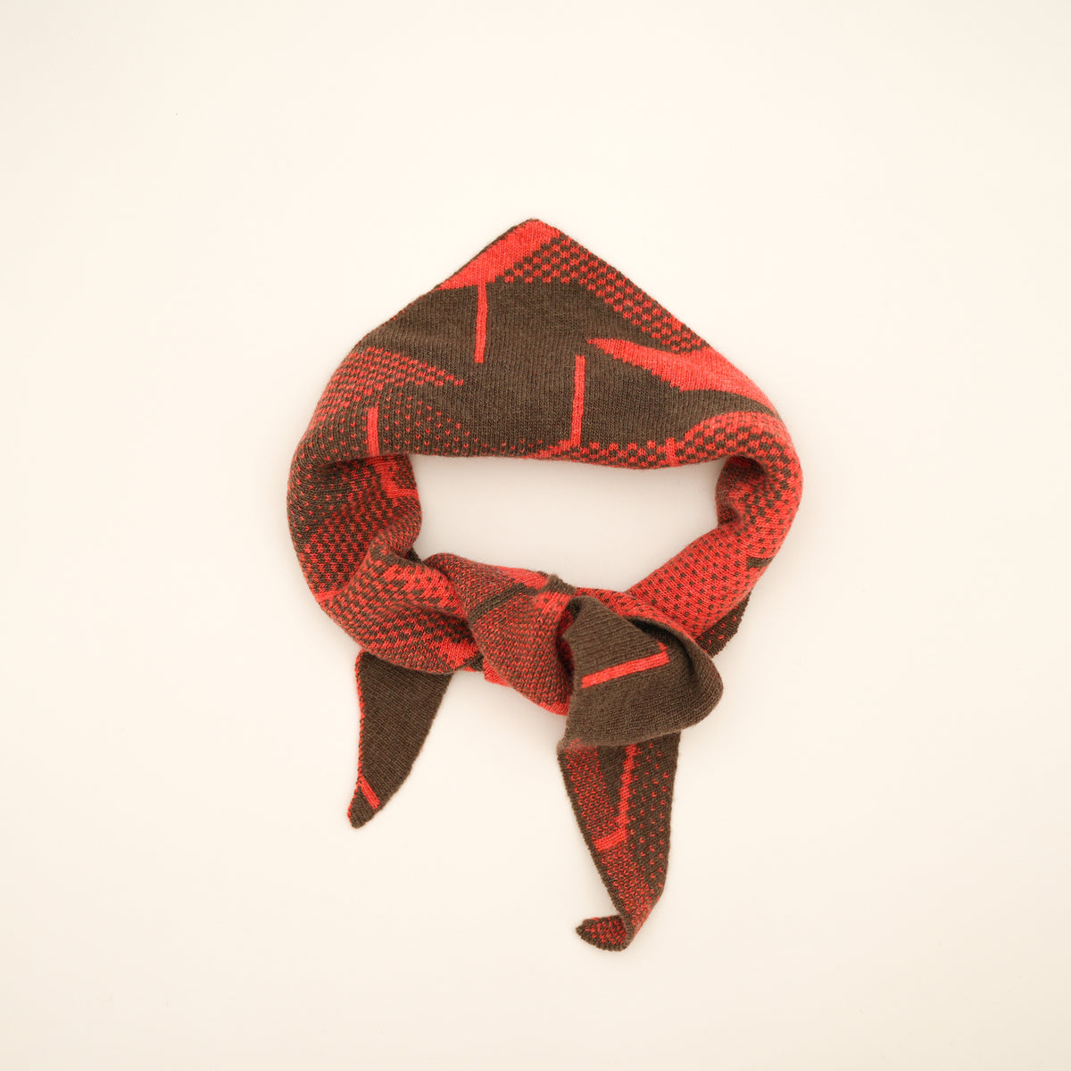 Triangular Merino Lambswool Autumn Leaves Scarf