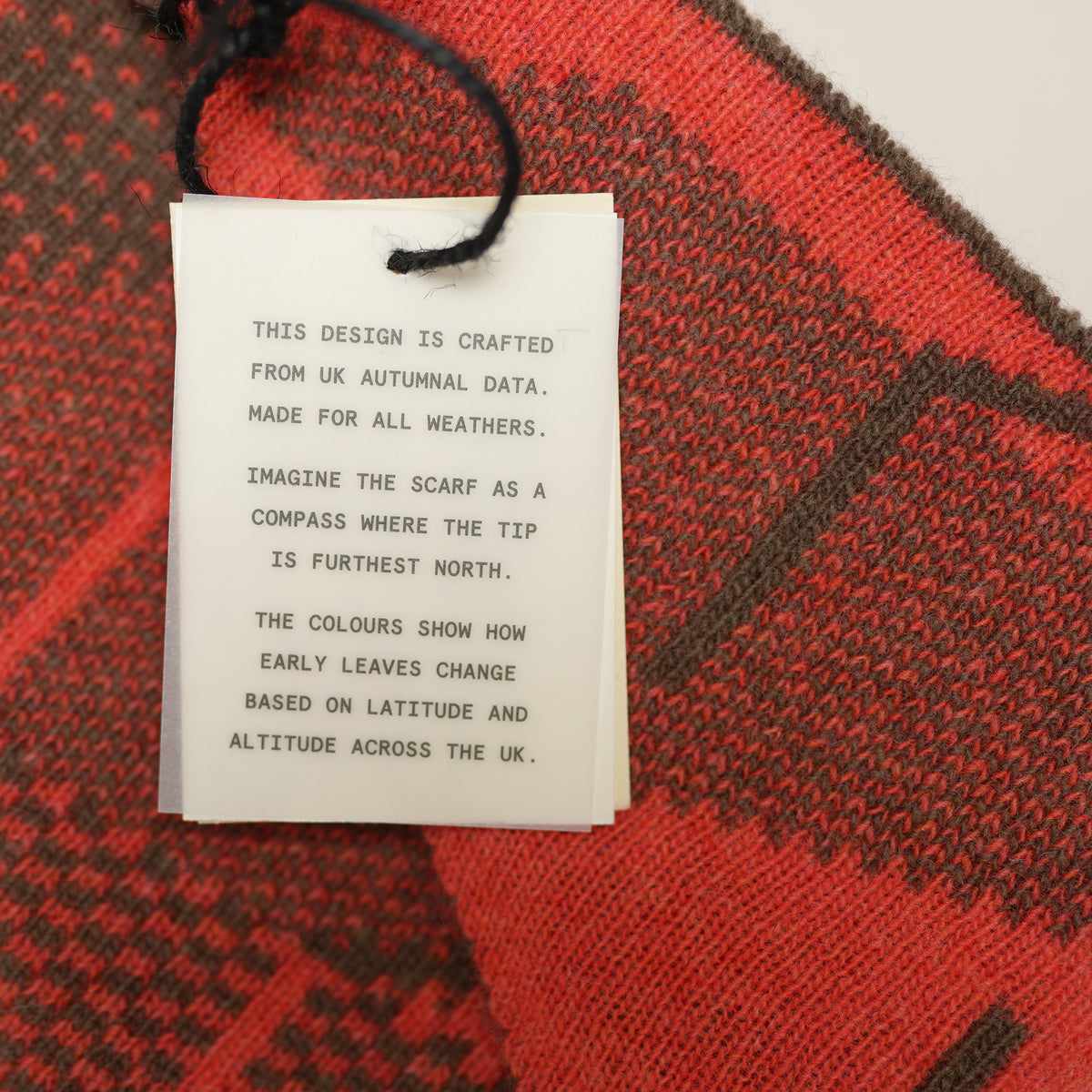 Triangular Merino Lambswool Autumn Leaves Scarf