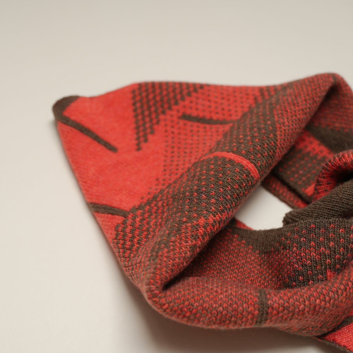 Triangular Merino Lambswool Autumn Leaves Scarf