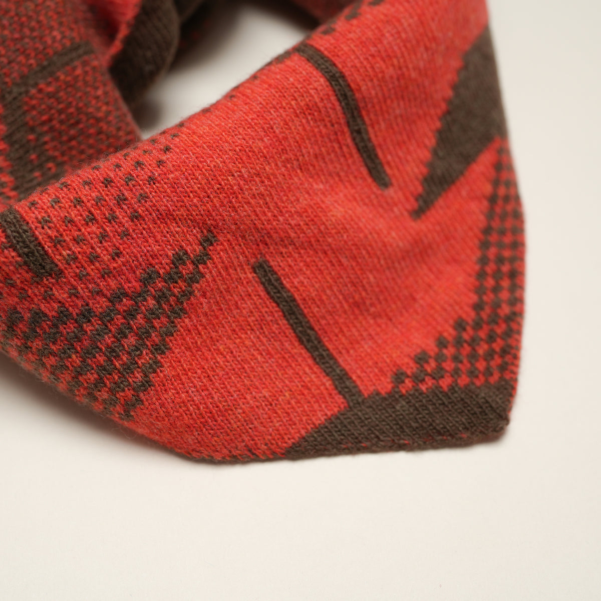 Triangular Merino Lambswool Autumn Leaves Scarf