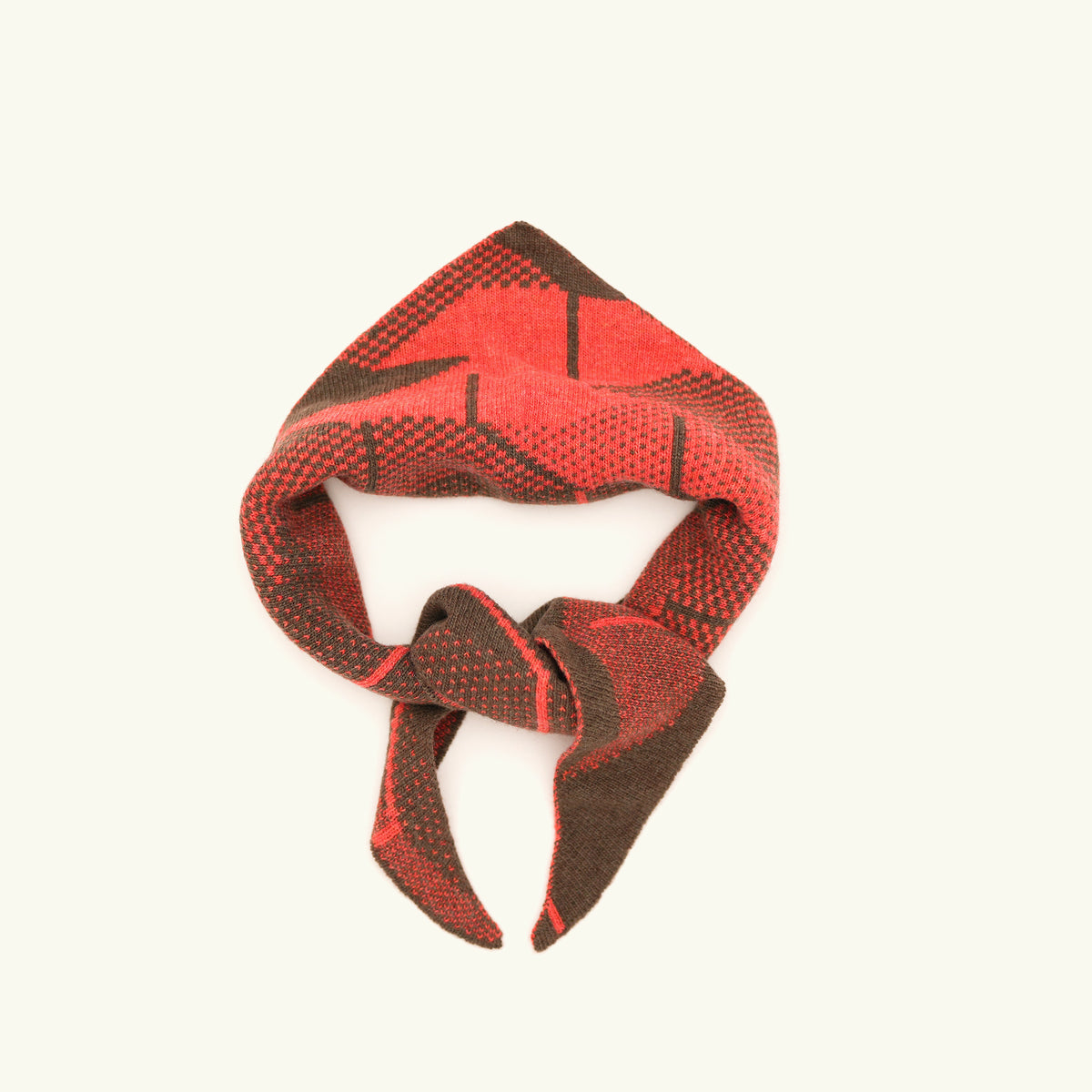 Triangular Merino Lambswool Autumn Leaves Scarf