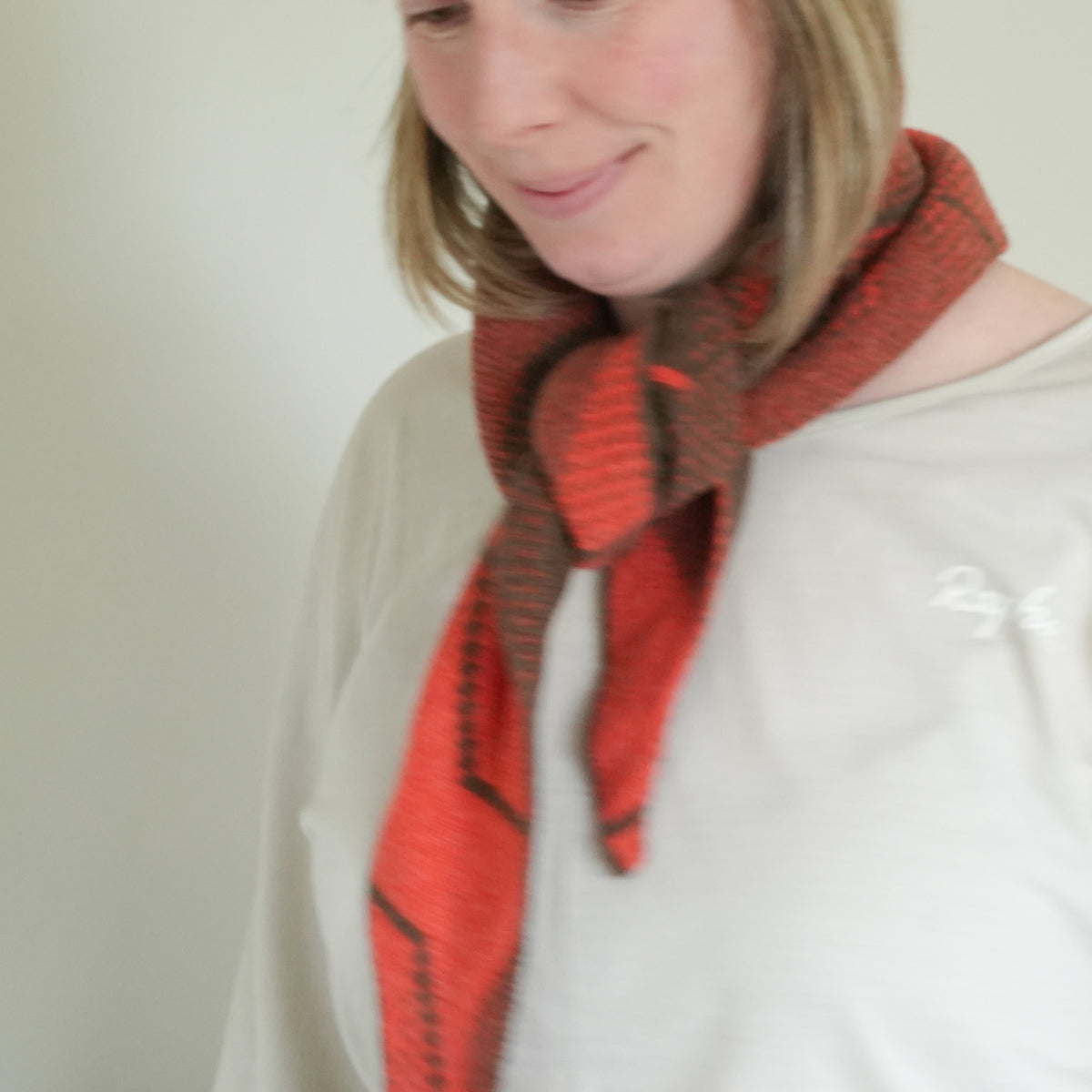 Triangular Merino Lambswool Autumn Leaves Scarf