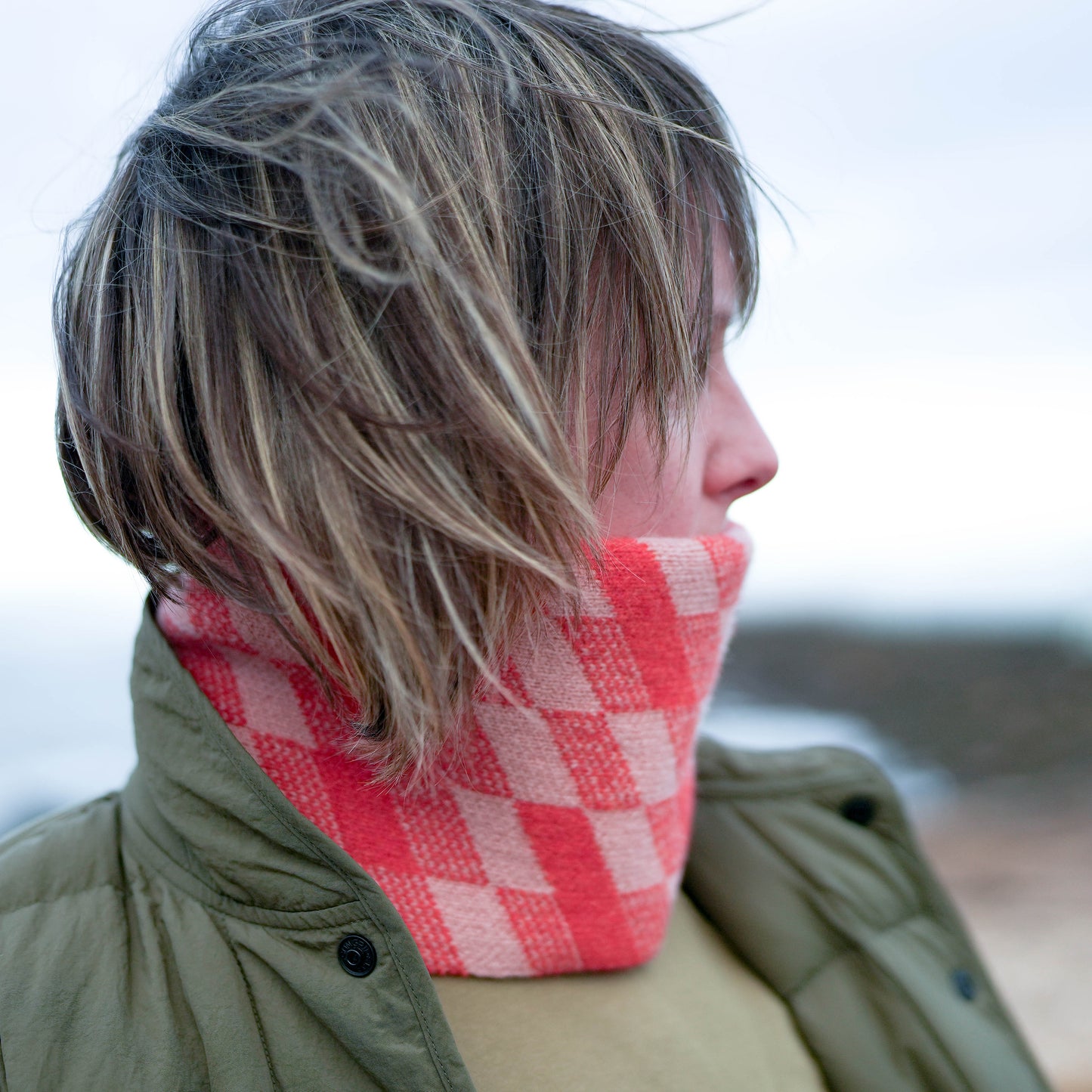 PRE-ORDER. Merino Lambswool Lighthouse Snood. Light.