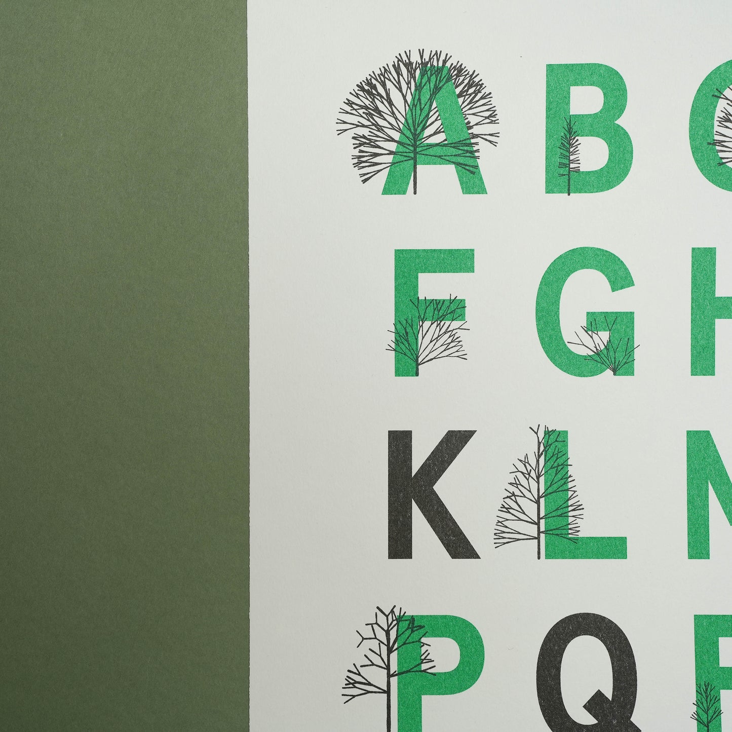 A3 Limited Edition A - Z of Trees Risograph Print