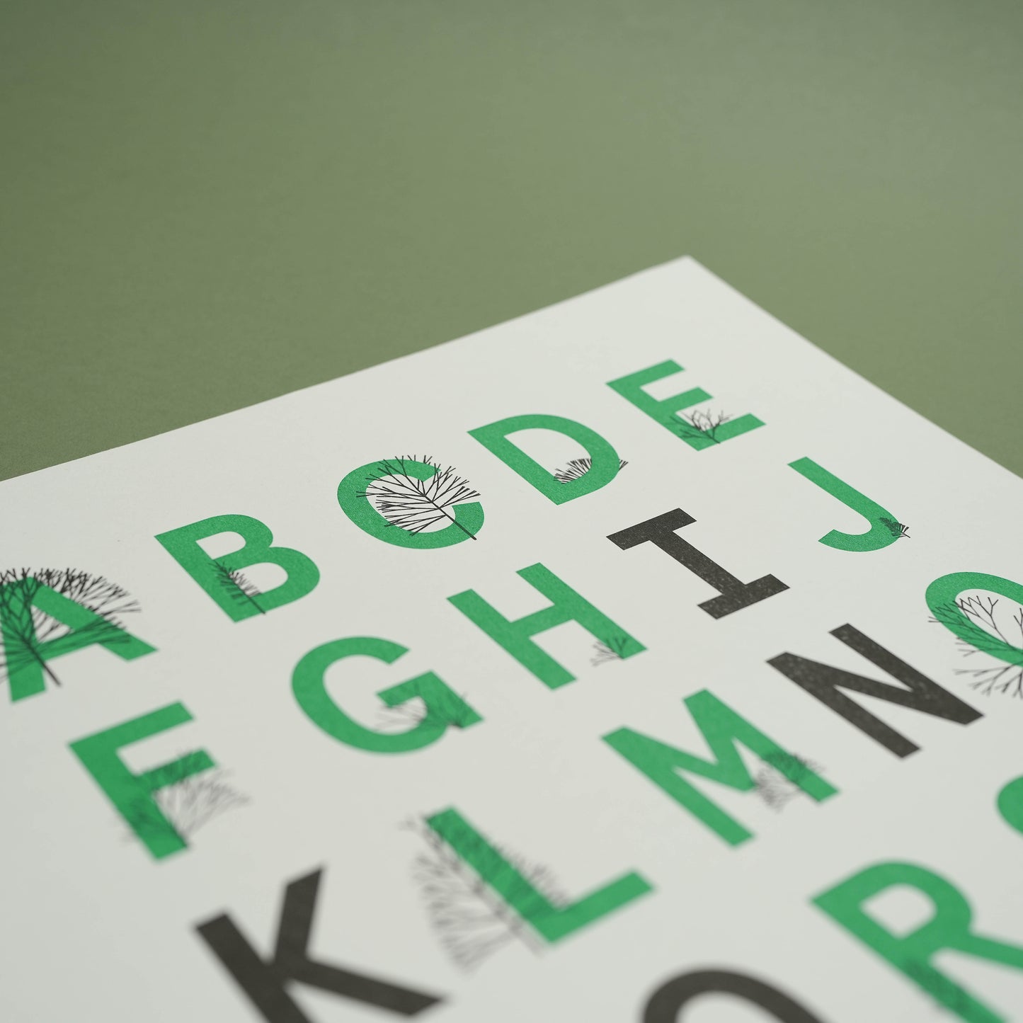 A3 Limited Edition A - Z of Trees Risograph Print