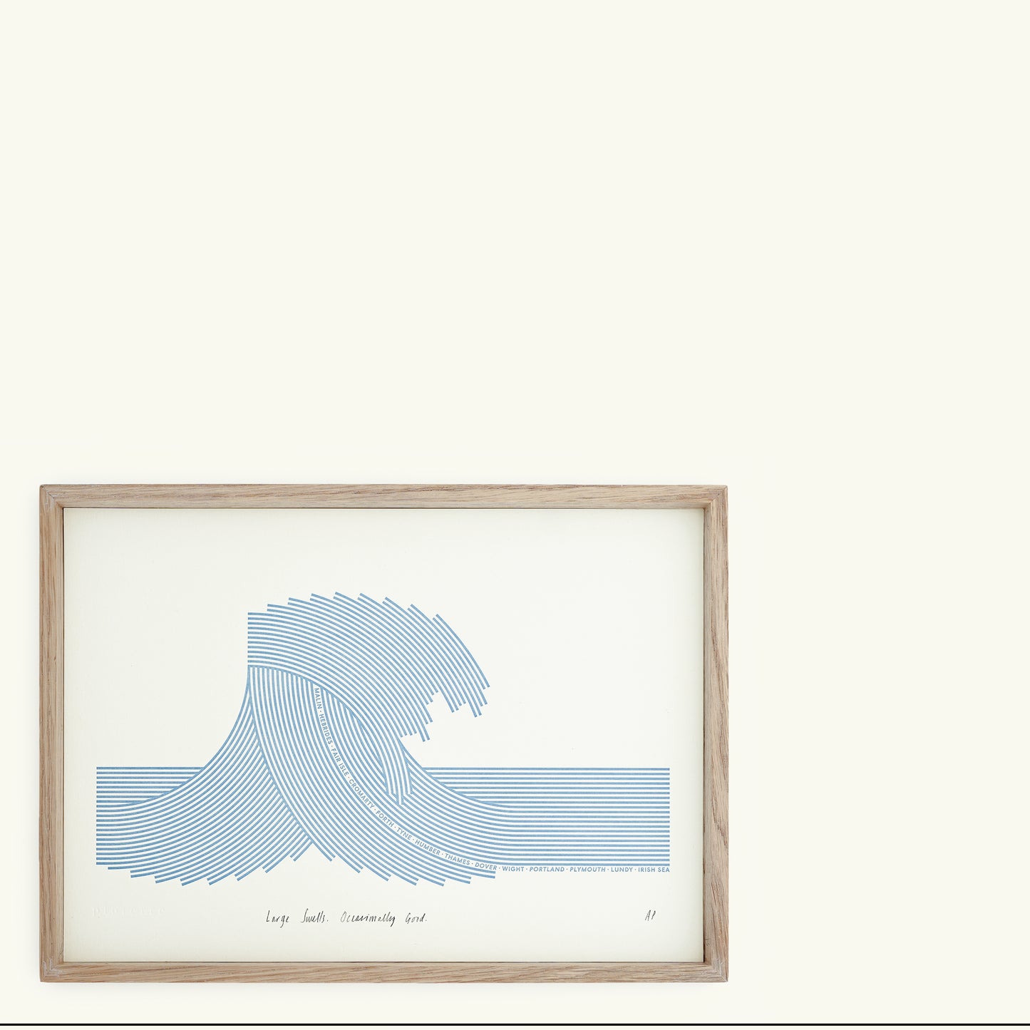 A4 Limited Edition Large Waves Letterpress Print