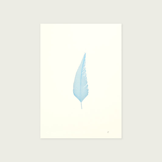 A4 Limited Edition Blue Feather Foiled Print