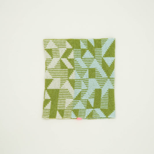 Merino Lambswool Wind Snood. Olive + Mint